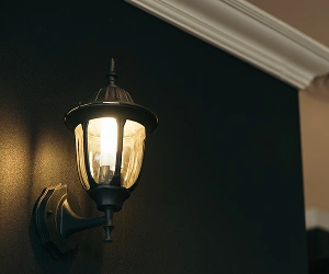 Outdoor Wall Lantern Light Installed At Southwest Florida Home Entrance