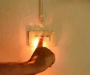 Electrical Outlet Catching Fire At Southwest Florida